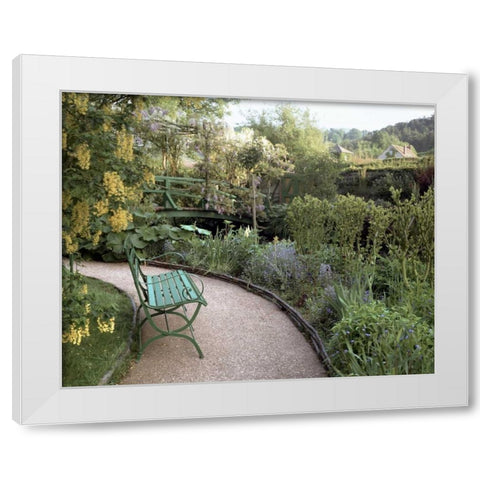 Banc de Jardin - 25 White Modern Wood Framed Art Print by Blaustein, Alan