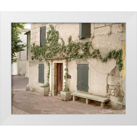 Banc de Jardin - 26 White Modern Wood Framed Art Print by Blaustein, Alan