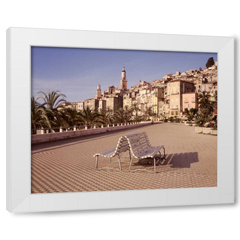 Banc de Jardin - 28 White Modern Wood Framed Art Print by Blaustein, Alan