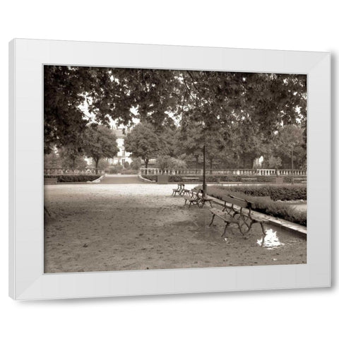 Banc de Jardin - 41 White Modern Wood Framed Art Print by Blaustein, Alan