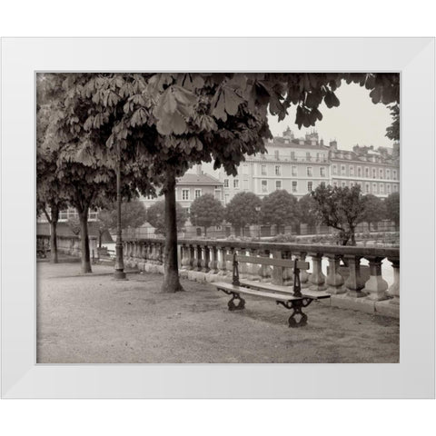 Banc de Jardin - 42 White Modern Wood Framed Art Print by Blaustein, Alan