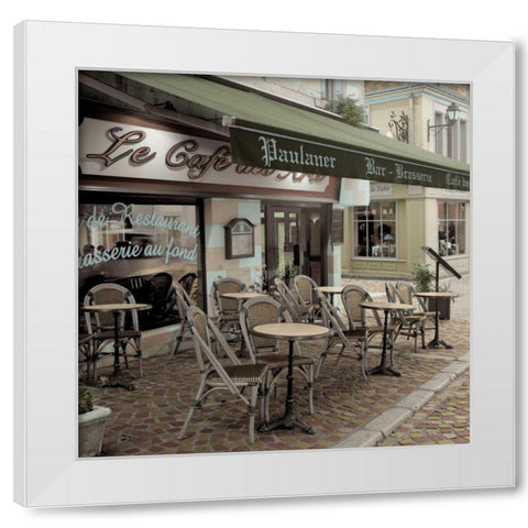 Le Cafe des Arts White Modern Wood Framed Art Print by Blaustein, Alan