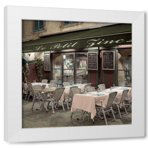 Le Petit Zinc Cafe White Modern Wood Framed Art Print by Blaustein, Alan