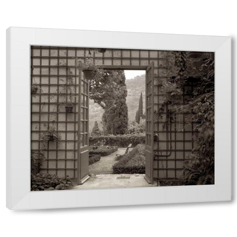 Banc de Jardin - 54 White Modern Wood Framed Art Print by Blaustein, Alan