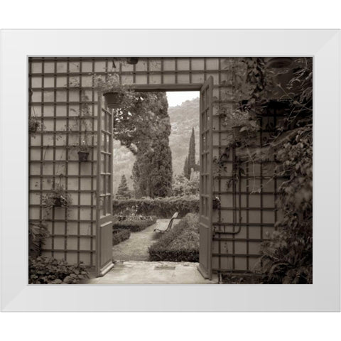 Banc de Jardin - 54 White Modern Wood Framed Art Print by Blaustein, Alan