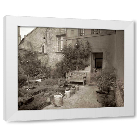 Banc de Jardin - 55 White Modern Wood Framed Art Print by Blaustein, Alan
