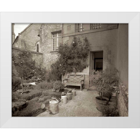 Banc de Jardin - 55 White Modern Wood Framed Art Print by Blaustein, Alan