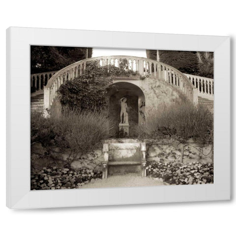 Banc de Jardin - 56 White Modern Wood Framed Art Print by Blaustein, Alan