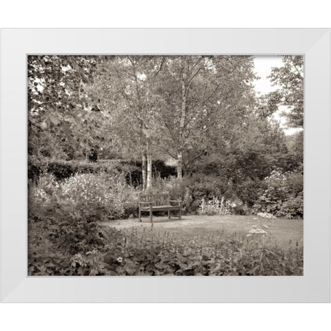 Banc de Jardin - 58 White Modern Wood Framed Art Print by Blaustein, Alan