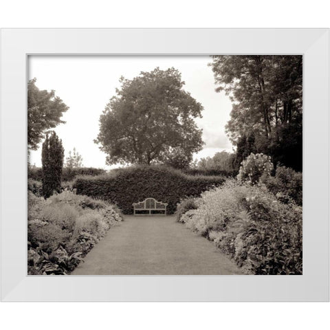Banc de Jardin - 61 White Modern Wood Framed Art Print by Blaustein, Alan