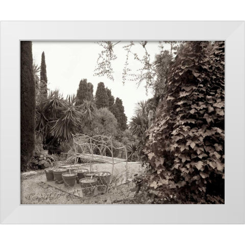 Banc de Jardin - 62 White Modern Wood Framed Art Print by Blaustein, Alan