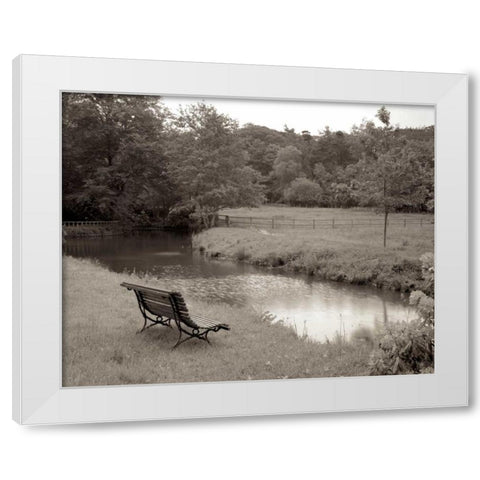 Banc de Jardin - 64 White Modern Wood Framed Art Print by Blaustein, Alan