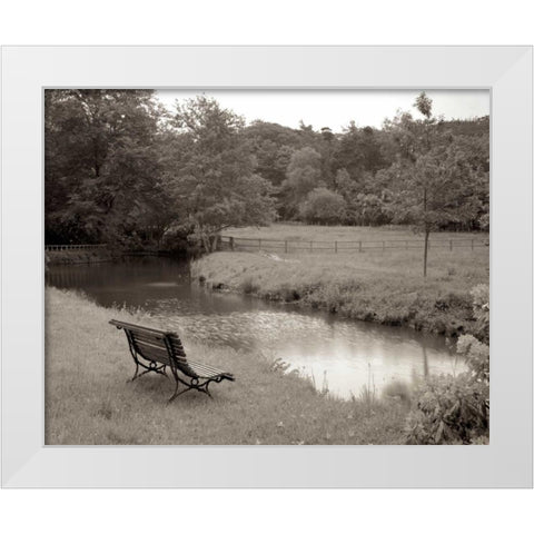 Banc de Jardin - 64 White Modern Wood Framed Art Print by Blaustein, Alan