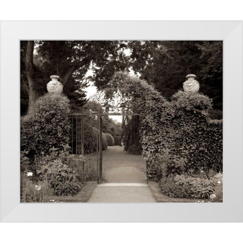 Banc de Jardin - 76 White Modern Wood Framed Art Print by Blaustein, Alan
