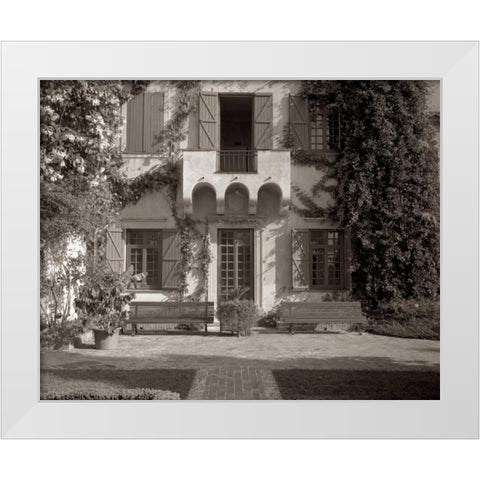 Banc de Jardin - 79 White Modern Wood Framed Art Print by Blaustein, Alan