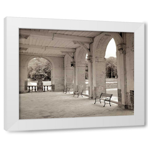 Banc de Jardin - 81 White Modern Wood Framed Art Print by Blaustein, Alan