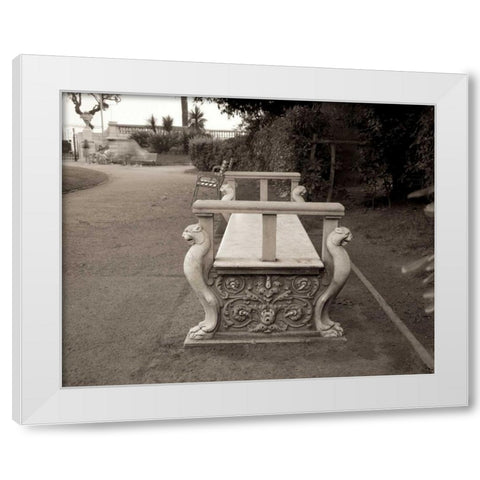 Banc de Jardin - 85 White Modern Wood Framed Art Print by Blaustein, Alan