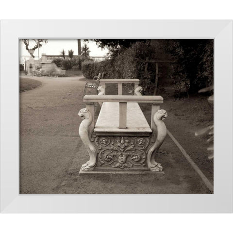 Banc de Jardin - 85 White Modern Wood Framed Art Print by Blaustein, Alan