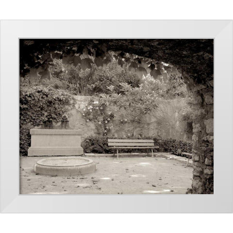 Banc de Jardin - 88 White Modern Wood Framed Art Print by Blaustein, Alan