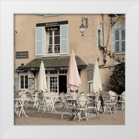 Le Marignan Brasserie White Modern Wood Framed Art Print by Blaustein, Alan