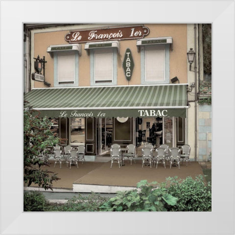 Le Francois 1er Bistro White Modern Wood Framed Art Print by Blaustein, Alan