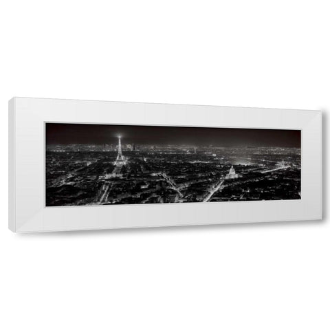 Paris By Night White Modern Wood Framed Art Print by Blaustein, Alan