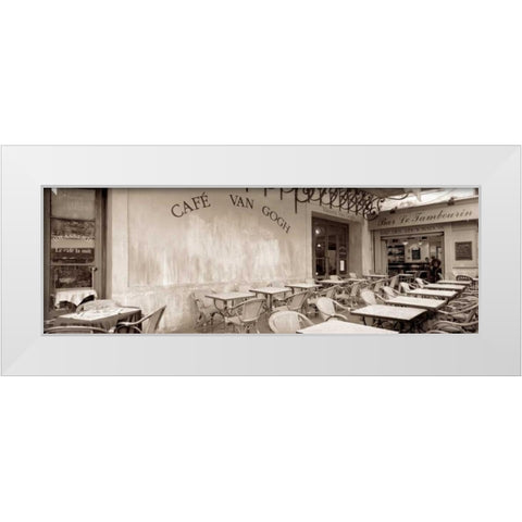 Cafe Van Gogh White Modern Wood Framed Art Print by Blaustein, Alan