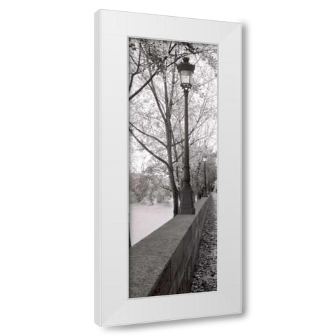 Seine Promenade White Modern Wood Framed Art Print by Blaustein, Alan