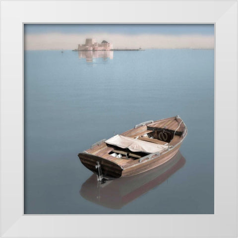 Mediterranean Boat #4 White Modern Wood Framed Art Print by Blaustein, Alan