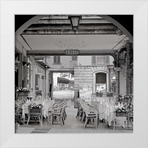Bellagio Caffe - 2 White Modern Wood Framed Art Print by Blaustein, Alan