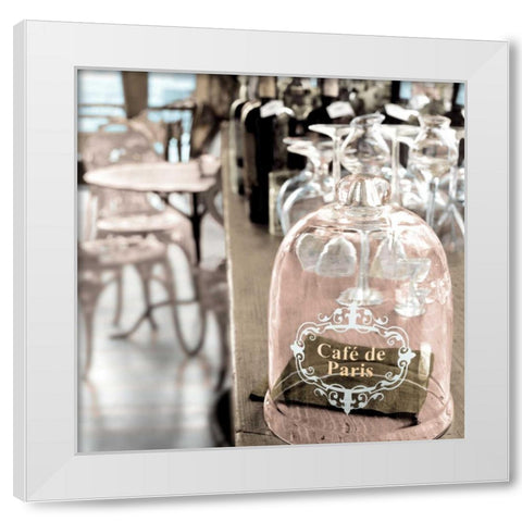 Cafe de Paris #1 White Modern Wood Framed Art Print by Blaustein, Alan