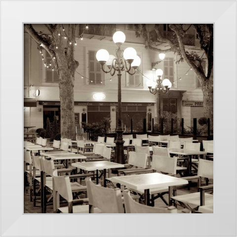 Cote dAzur Cafe - 1 White Modern Wood Framed Art Print by Blaustein, Alan