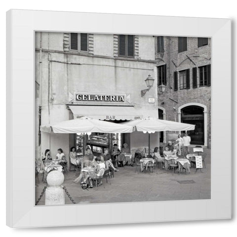 Tuscany Caffe - 22 White Modern Wood Framed Art Print by Blaustein, Alan
