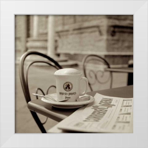 Tuscany Caffe - 7 White Modern Wood Framed Art Print by Blaustein, Alan