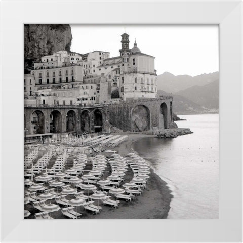 Ombrellone da Spiaggia - 31 White Modern Wood Framed Art Print by Blaustein, Alan