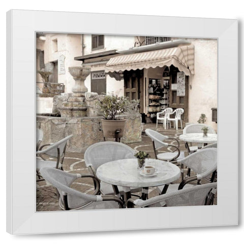 Atrani Caffe - 4 White Modern Wood Framed Art Print by Blaustein, Alan