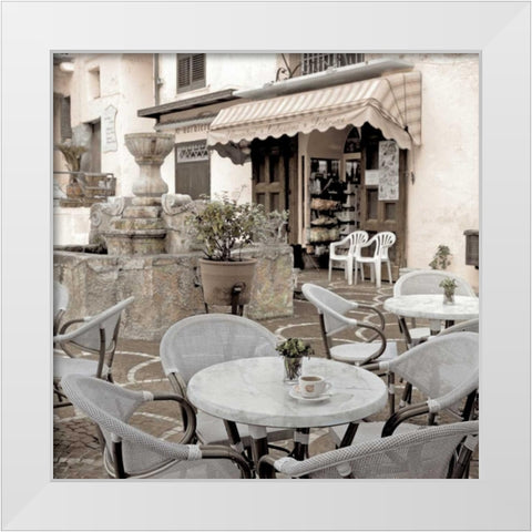 Atrani Caffe - 4 White Modern Wood Framed Art Print by Blaustein, Alan
