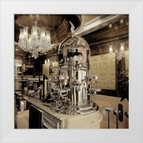 Firenze Caffe - 1 White Modern Wood Framed Art Print by Blaustein, Alan