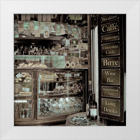 Veneto Caffe - 3 White Modern Wood Framed Art Print by Blaustein, Alan