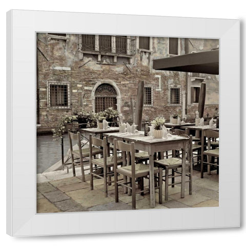 Veneto Caffe - 2 White Modern Wood Framed Art Print by Blaustein, Alan