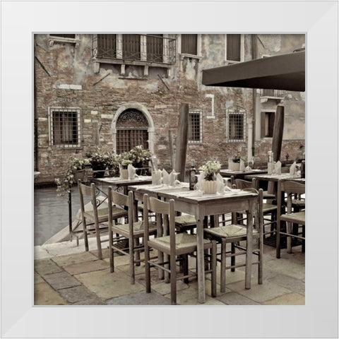 Veneto Caffe - 2 White Modern Wood Framed Art Print by Blaustein, Alan