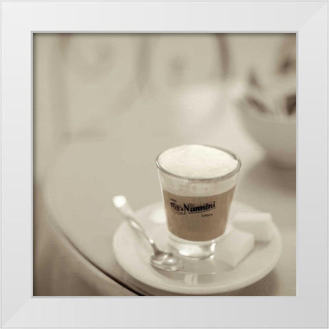 Caffe Lucca - 1 White Modern Wood Framed Art Print by Blaustein, Alan