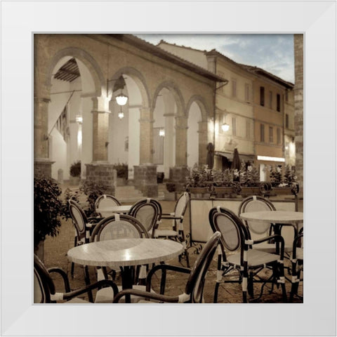 Tuscany Caffe - 10 White Modern Wood Framed Art Print by Blaustein, Alan