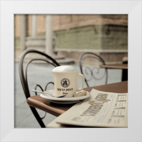 Bar La Posta Pienza - 1 White Modern Wood Framed Art Print by Blaustein, Alan