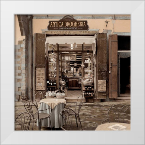 Tuscany Caffe - 11 White Modern Wood Framed Art Print by Blaustein, Alan