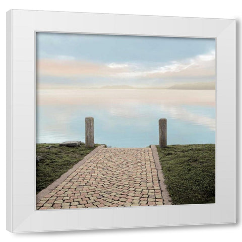 Sunrise Harbor Vista - 1 White Modern Wood Framed Art Print by Blaustein, Alan