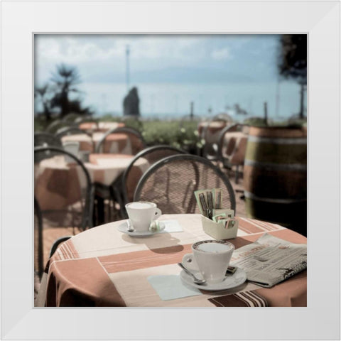 Gravedonna Caffe White Modern Wood Framed Art Print by Blaustein, Alan