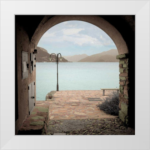 Lakeside Portal Promenade - 1 White Modern Wood Framed Art Print by Blaustein, Alan