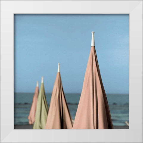 Grosetto Parasol - 1 White Modern Wood Framed Art Print by Blaustein, Alan