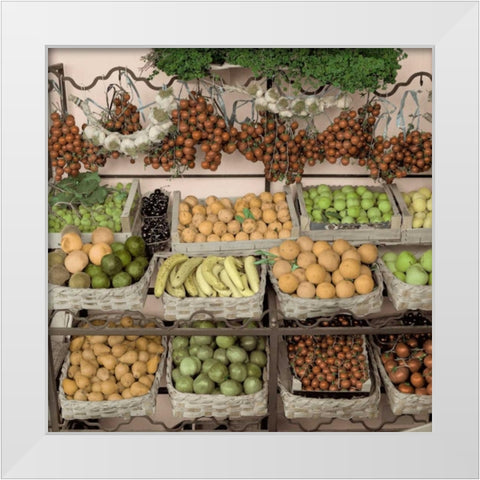 Marketplace - 18 White Modern Wood Framed Art Print by Blaustein, Alan